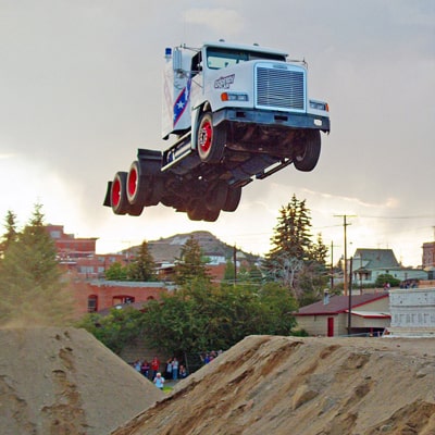Longest Ramp Jump by a Truck Cab