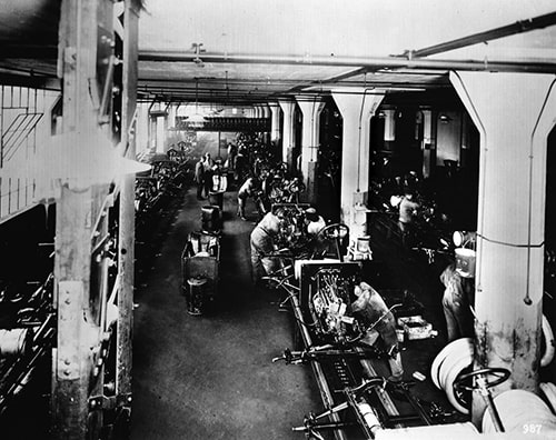 Ford Motor Company assembly line in 1913