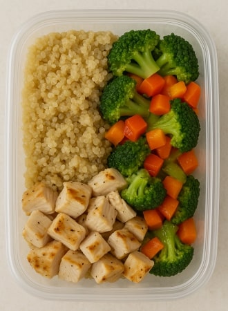 Grilled Chicken and Quinoa Bowl with Veggies